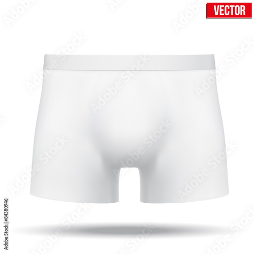 Male white underpants brief. Vector Illustration isolated on background.