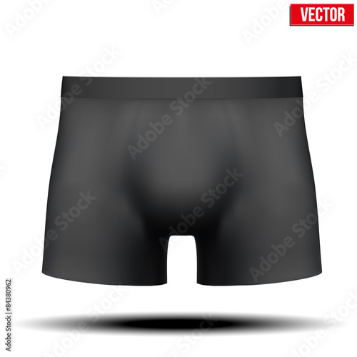 Male black underpants brief. Vector Illustration isolated on background.