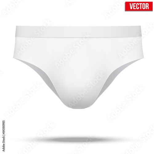 Male white underpants brief. Vector Illustration isolated on background.