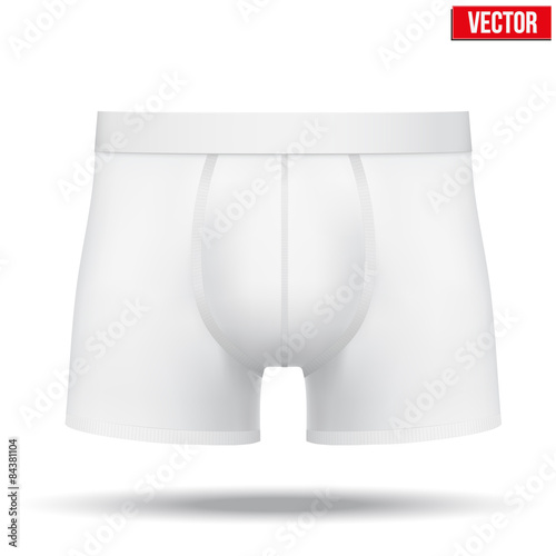 Male white underpants brief. Vector Illustration isolated on background.