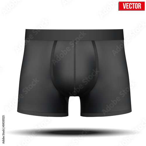 Male black underpants brief. Vector Illustration isolated on background.
