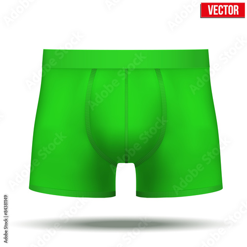 Male green underpants brief. Vector Illustration isolated on background.