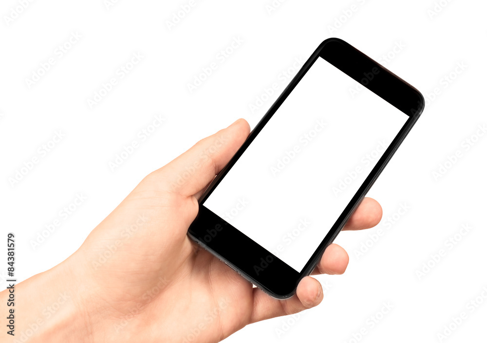 Man hand holding the smartphone with blank screen Man hand holding the smartphone with blank screen