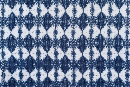 фотографія white blue fabric with a rhombic pattern