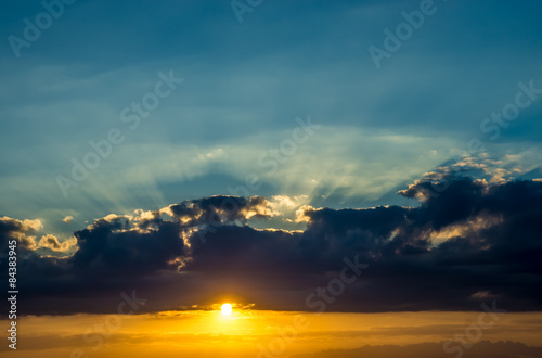 Fototapeta Naklejka Na Ścianę i Meble -  dramatic sky and clouds at sunset