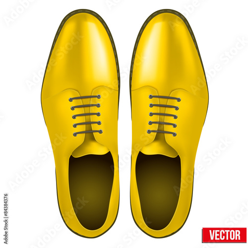 Male fashion classic yellow shoes. Vector.