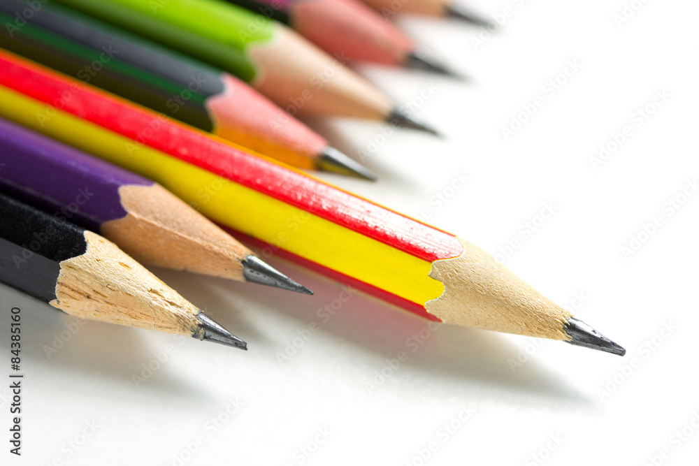 stack of pencils on white background stack of pencils on white background