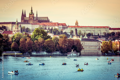 Fotografie, Obraz View of old town and Prague castle