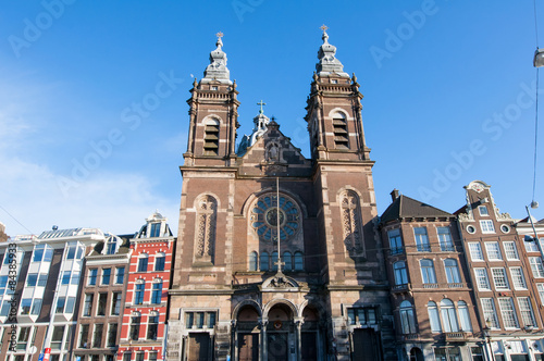 The Basilica of Saint Nicholas in city centre district of Amsterdam, Netherlands. photo