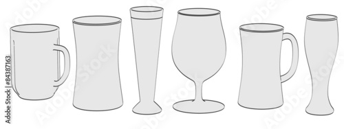 2d illustration of beer glasses