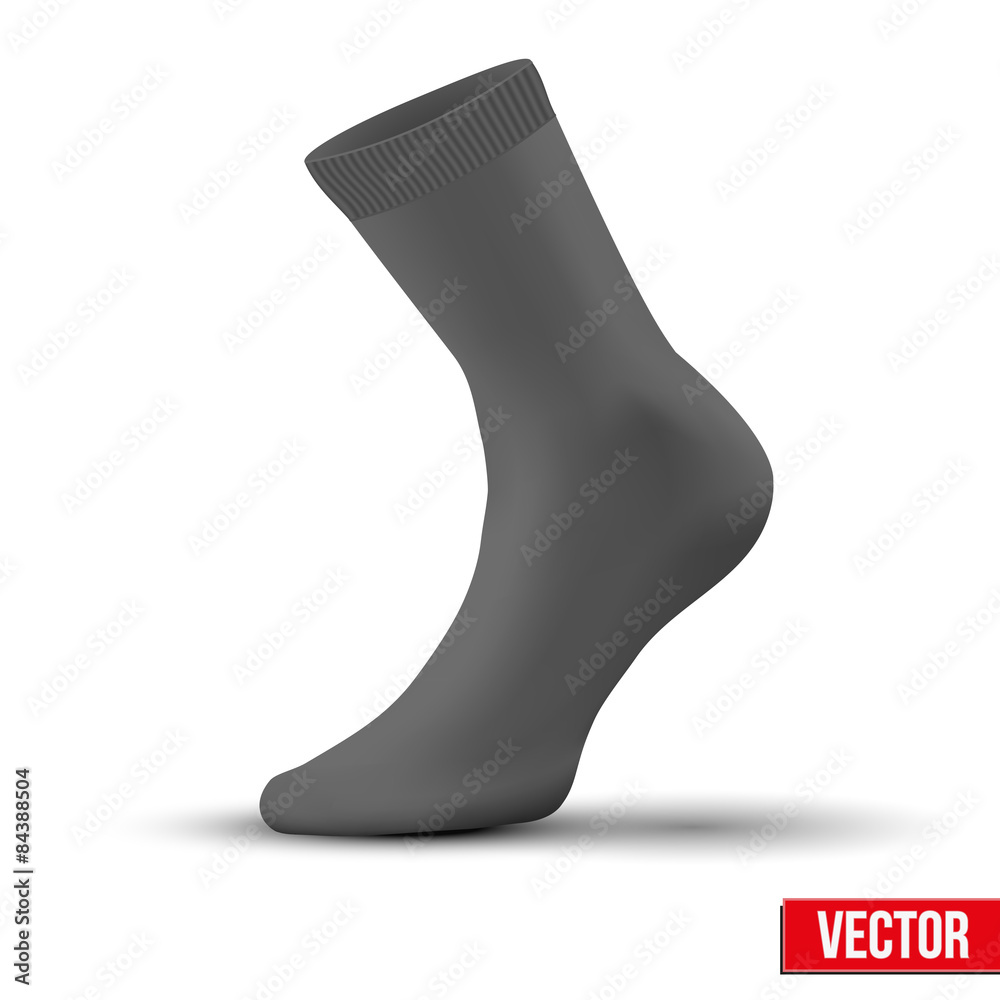 Realistic layout of black sock. A simple example. vector Realistic layout of black sock. A simple example. vector
