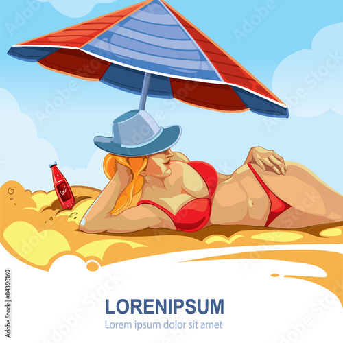 girl in the red bikini