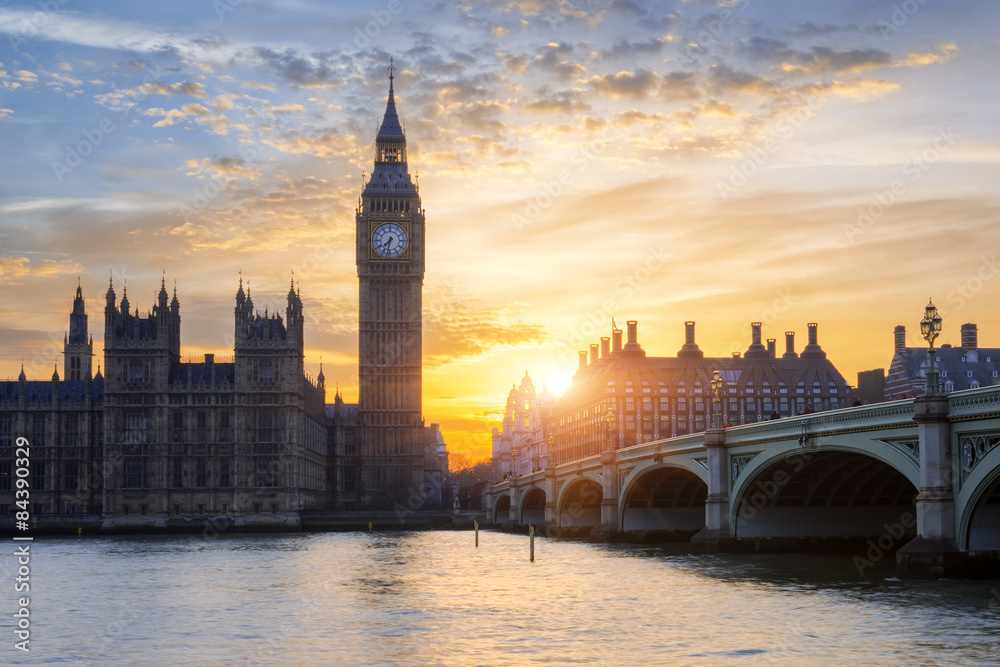 Famous Big Ben at sunset