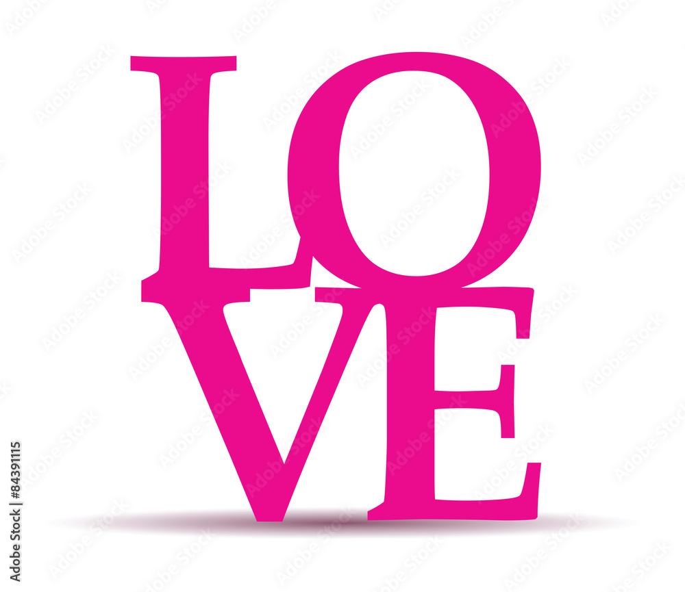 pink love text