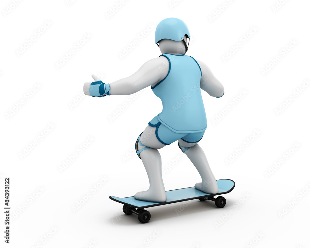 3D Illustration of a man Skateboarding 3D Illustration of a man Skateboarding