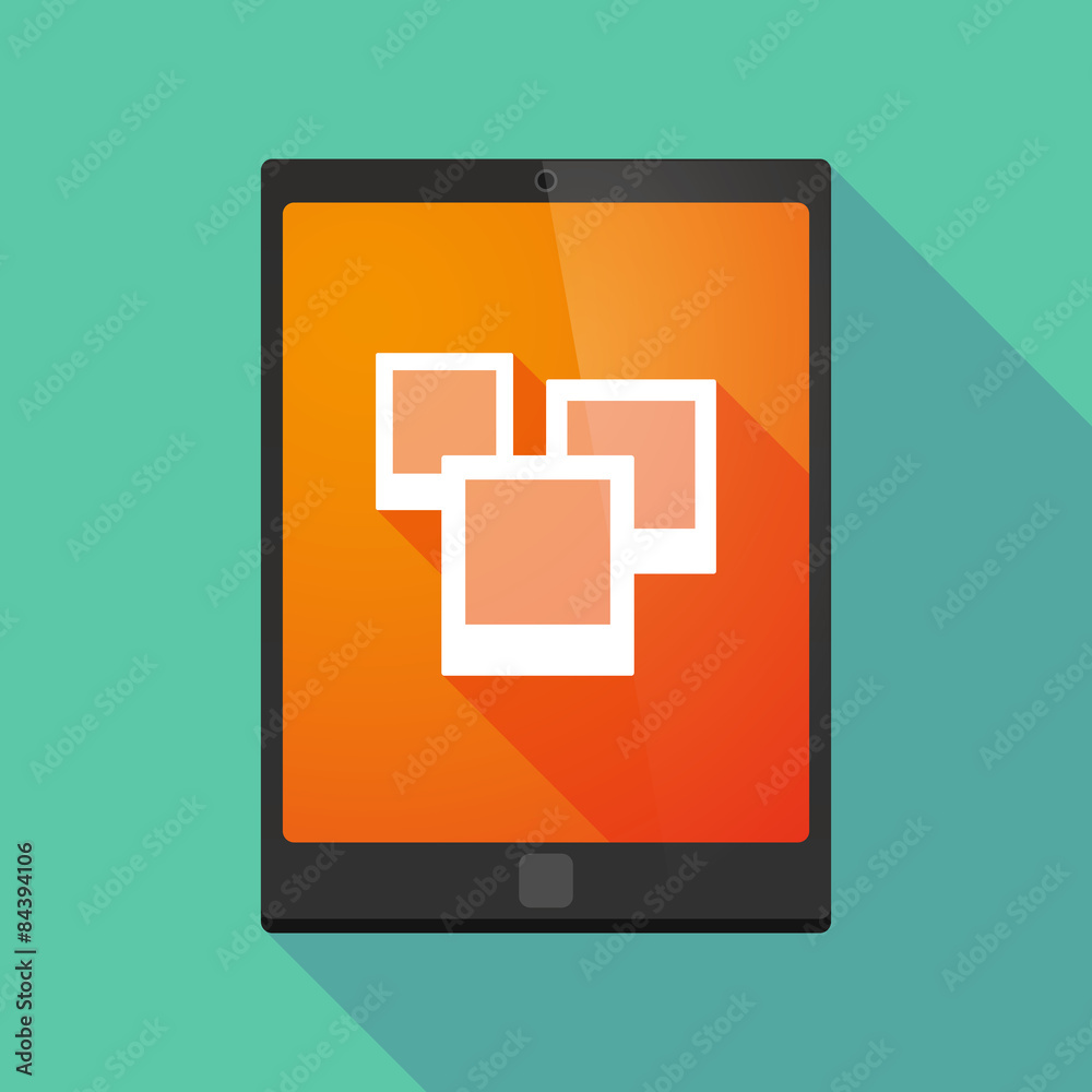 Tablet pc icon with a bunch of photos Tablet pc icon with a bunch of photos
