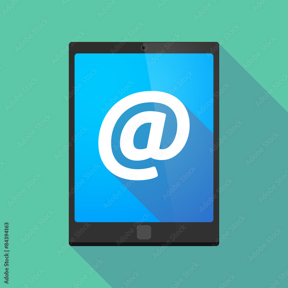 Tablet pc icon with an at sign Tablet pc icon with an at sign