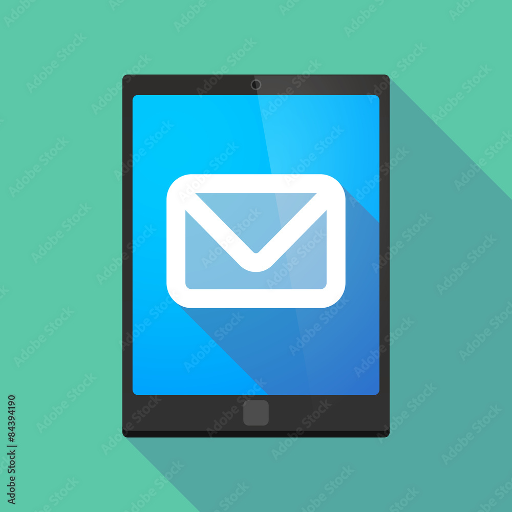 Tablet pc icon with an envelope Tablet pc icon with an envelope