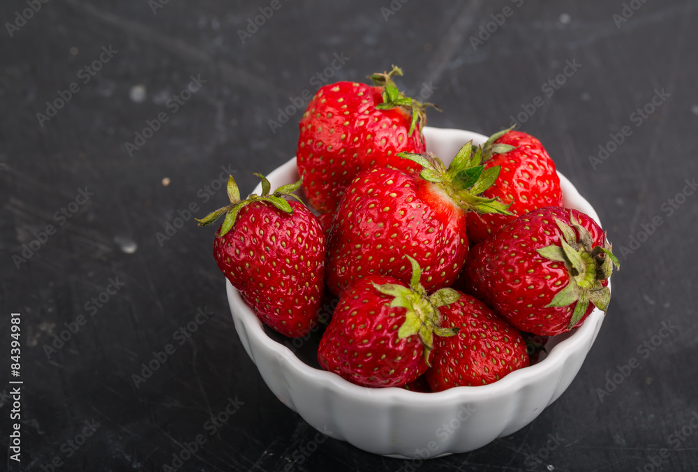 Strawberry in a white bowl Strawberry in a white bowl