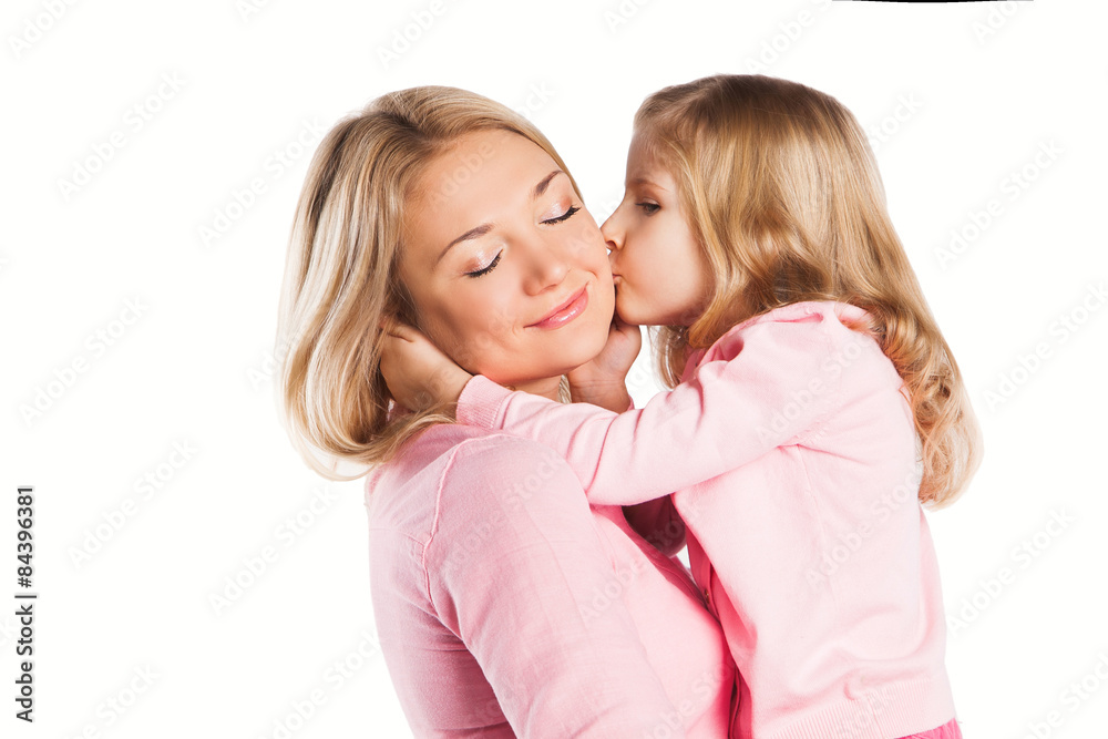 Portrait of happy embracing mother and daughter Portrait of happy embracing mother and daughter