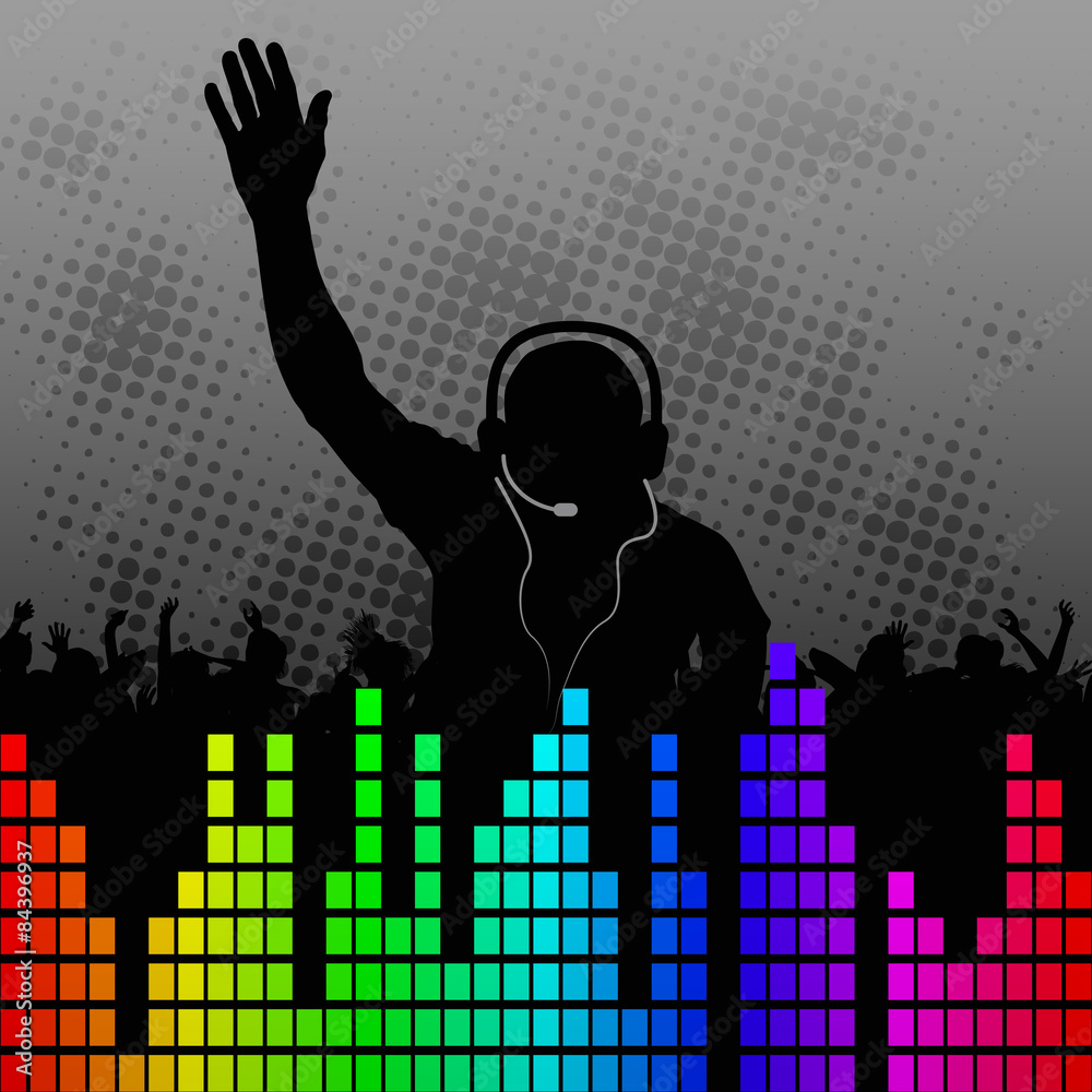 Dj Black Background With Silhouette