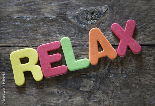 Cuadro en lienzo mot relax en lettres colorées