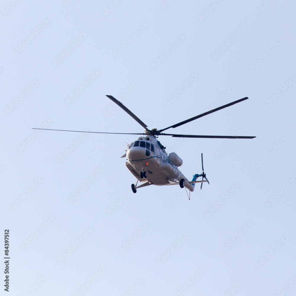 helicopter on a blue sky helicopter on a blue sky