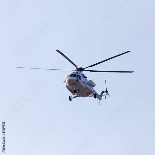 helicopter on a blue sky