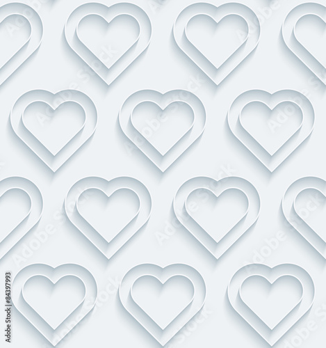 White paper with outline extrude effect. Abstract 3d seamless background. Halftone vector EPS10.
