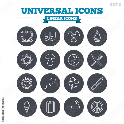 Universal linear icons set. Thin outline signs. Vector