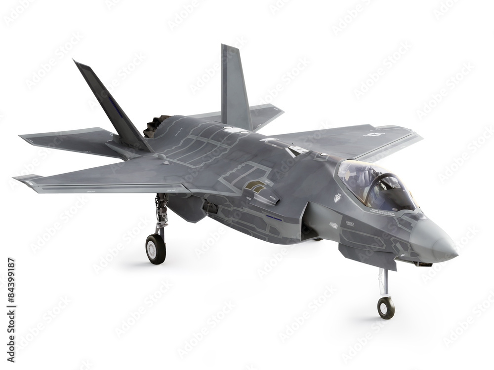 F35 strike aircraft angled on a Isolated white background F35 strike aircraft angled on a Isolated white background