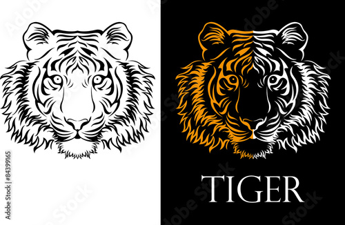 Fototapeta Naklejka Na Ścianę i Meble -  tattoo tiger logotype