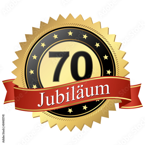 Jubilee button with banners german - Jubiläum 70 Jahre