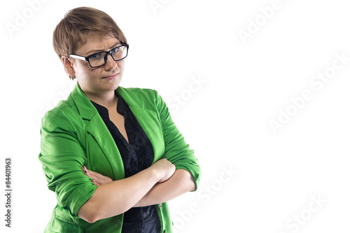 Photo Photo of confused woman in green jacket