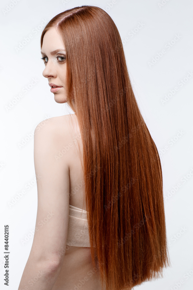 Naklejka premium Beautiful Woman with Clean Fresh Skin 