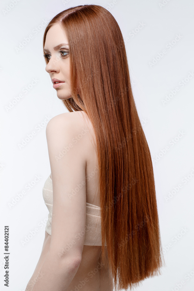 Fototapeta premium Beautiful Woman with Clean Fresh Skin 