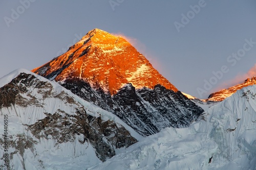 Evening view of top of Mount Everest from Kala Patthat