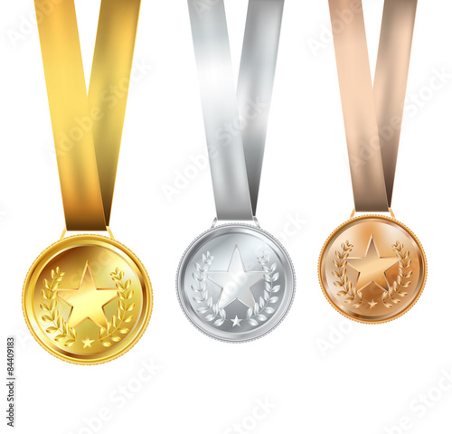 set of medals with stars