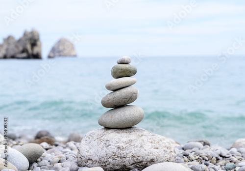 Conceptual Piled Stones in Perfect Balance