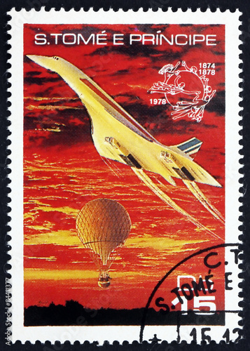 Postage stamp Sao Tome and Principe 1978 Concorde and Balloon photo