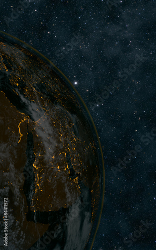 planet earth at night with space background
middle east #84411572
