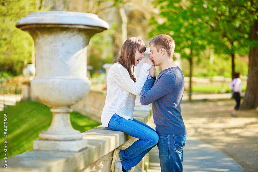 Fototapeta premium Young loving couple in Paris