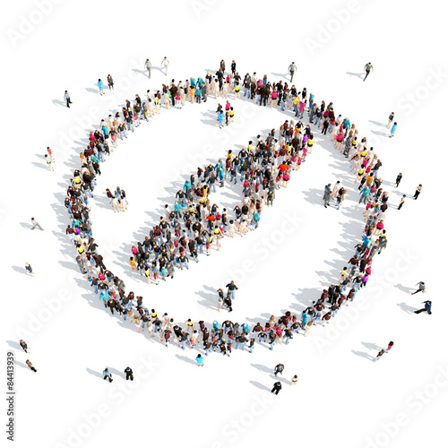 people in the shape of a compass.