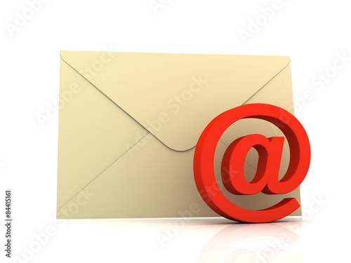 e mail sign and envelope