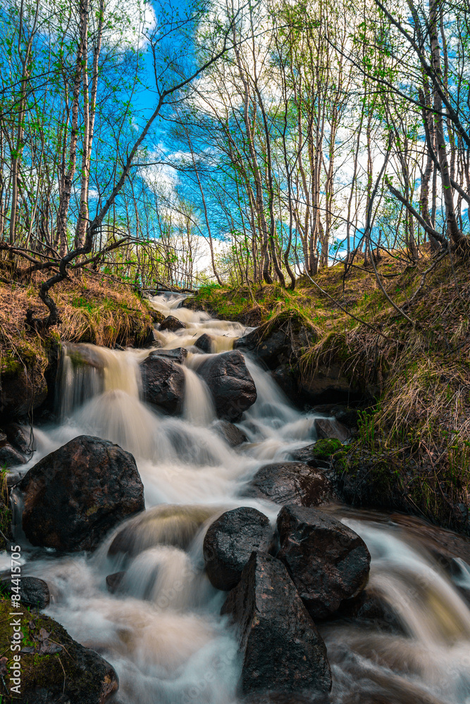 Spring waterfall