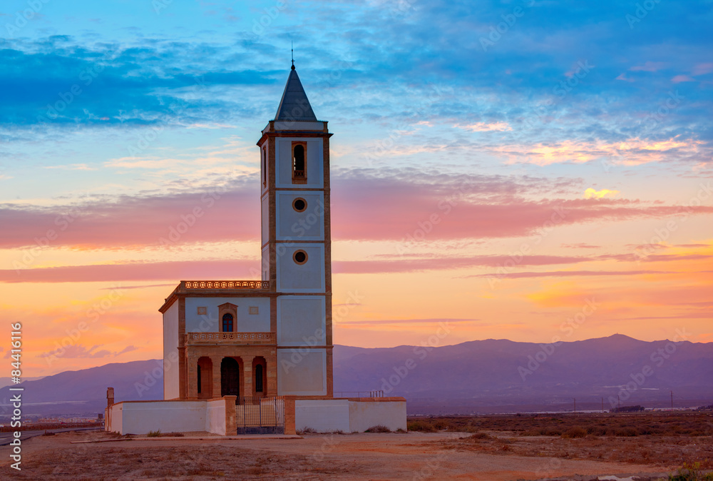 Almeria Cabo de Gata Salinas church in Spain Almeria Cabo de Gata Salinas church in Spain