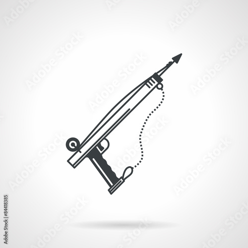 Speargun black line vector icon
