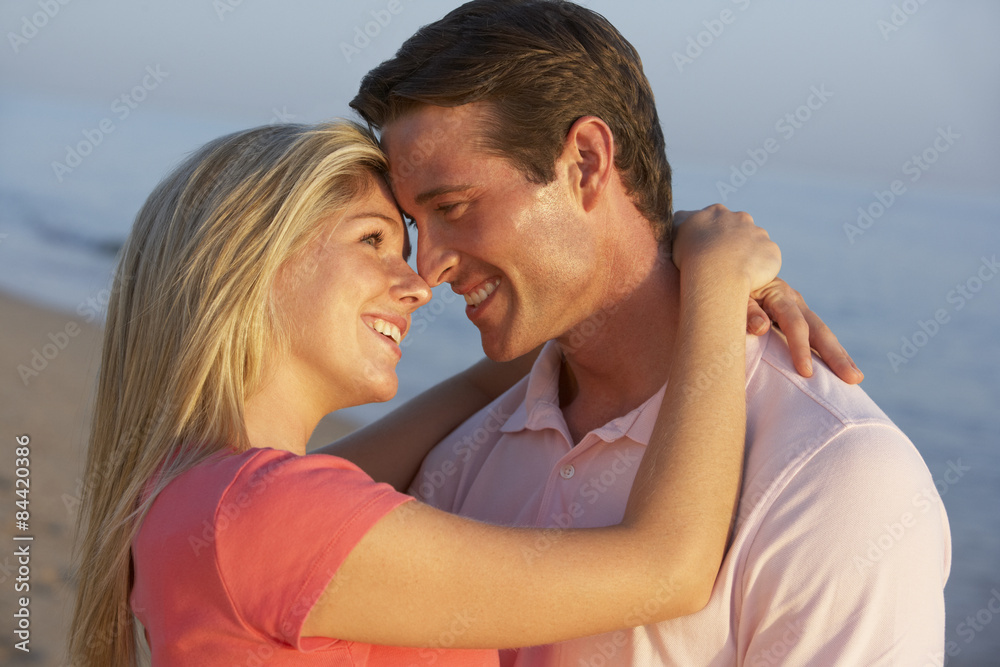 Romantic Young Couple Enjoying Beach Holiday Romantic Young Couple Enjoying Beach Holiday