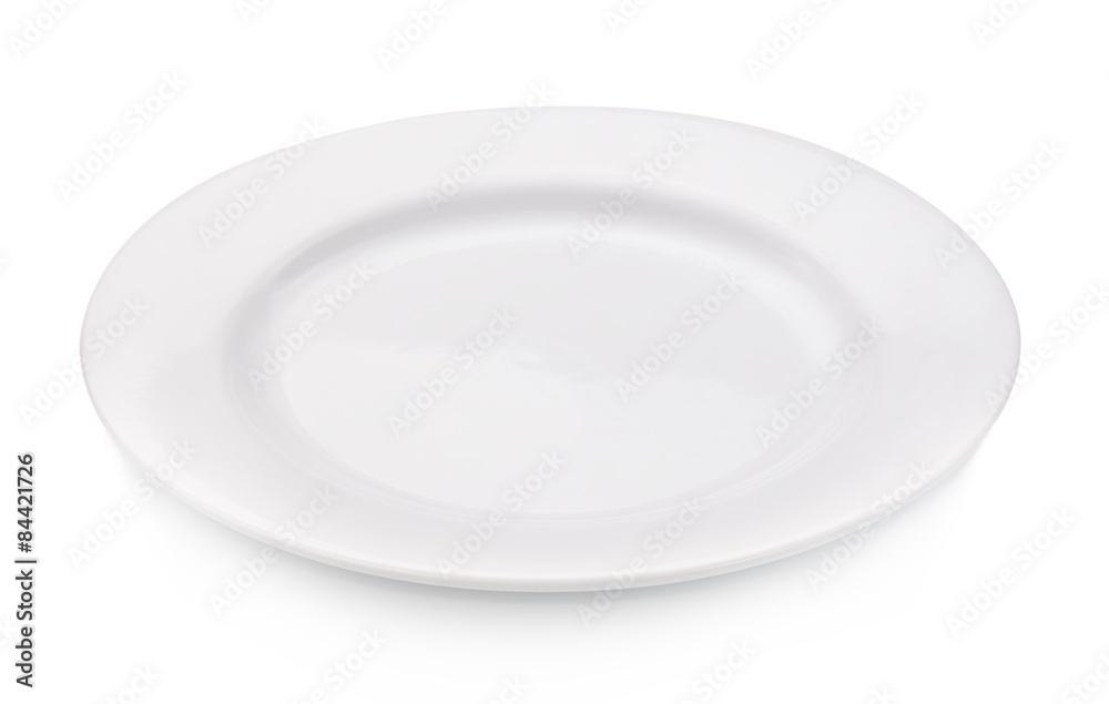 empty plate isolated on white background empty plate isolated on white background