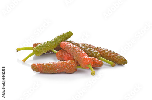 Long pepper or Piper longum isolated on white background photo